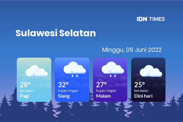 Prakiraan Cuaca Hari Ini 5 Juni 2022, Sebagian Makassar Bakal Berawan