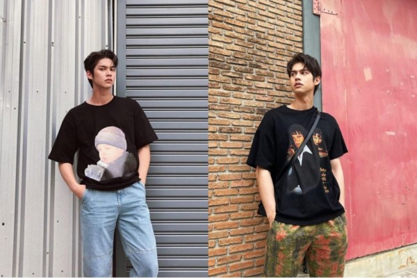 9 Ide Outfit Kasual dengan Graphic T-Shirt ala Bright Vachirawit