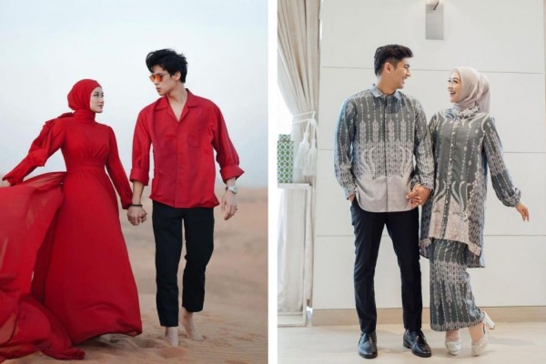 Menikah Melalui Taaruf, 9 Potret Pasangan Artis Pakai Baju Couple