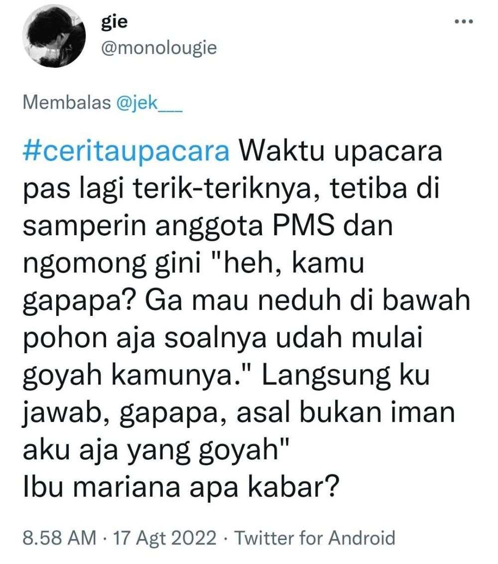 10 Cerita Kocak Warga Twitter Saat Ikut Upacara