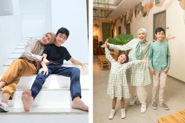 9 Potret Richa Iskak Bersama Buah Hati, Ibu Anak Rasa Kakak Adik!