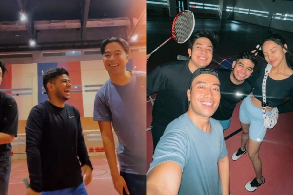 9 Potret Fadil Jaidi dan Jerome Polin Main Bulu Tangkis, Sengit!