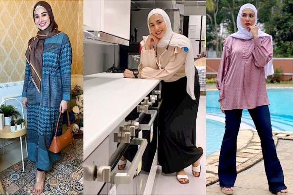 9 Inspirasi Ouftit Muslimah ala Deswita Maharani yang Kini Berhijab