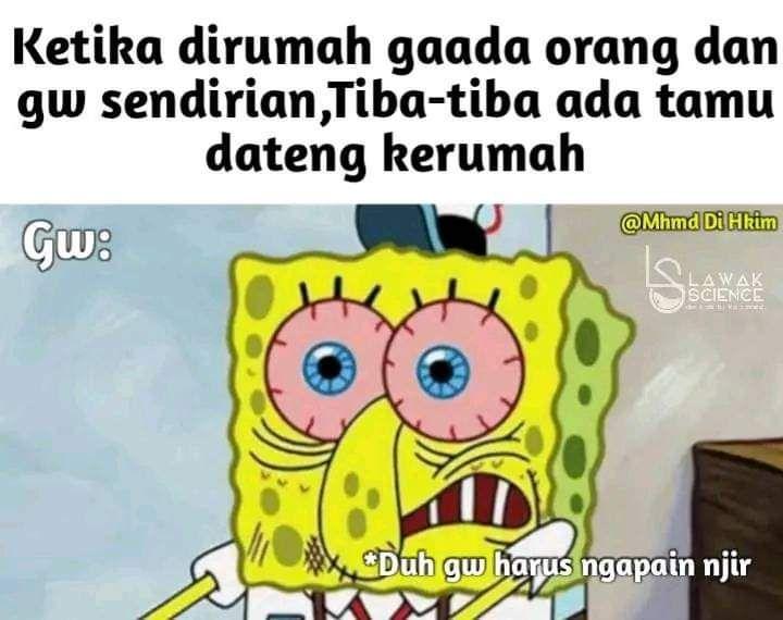 10 Meme ketika Sendirian di Rumah, dari Kocak sampai Seram