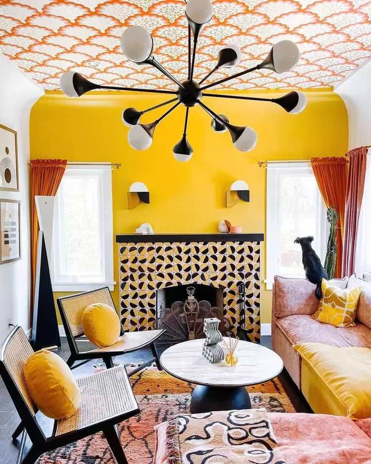Design Ruang Tamu Warna Kuning