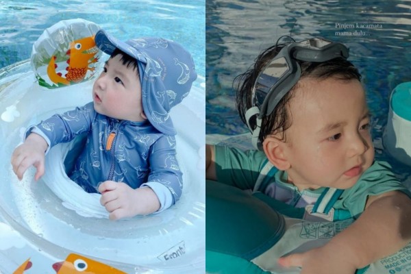 10 Potret Pierce Putra Billy Davidson saat Berenang, Gemas Banget!