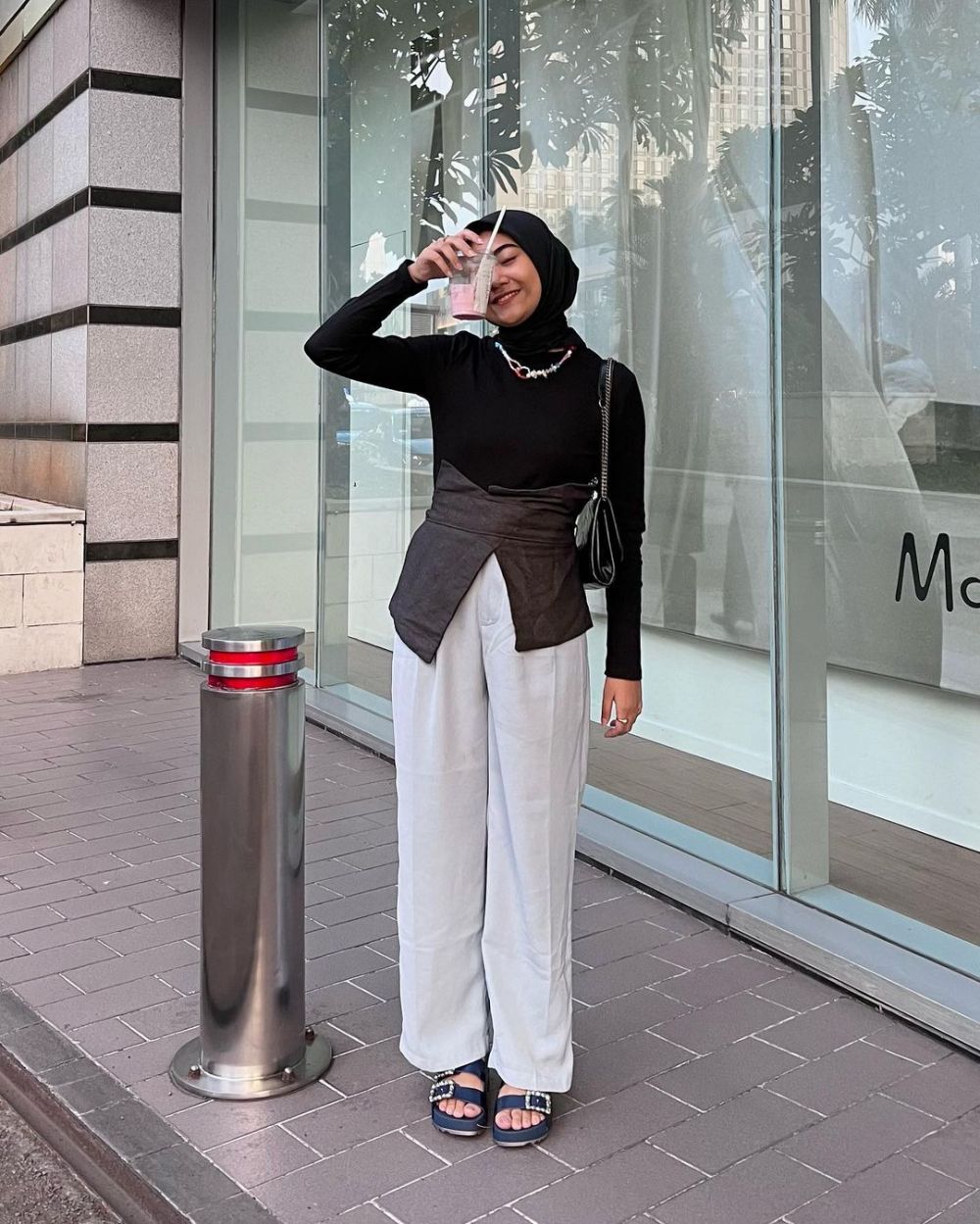 OOTD Hijab dengan Obi Belt