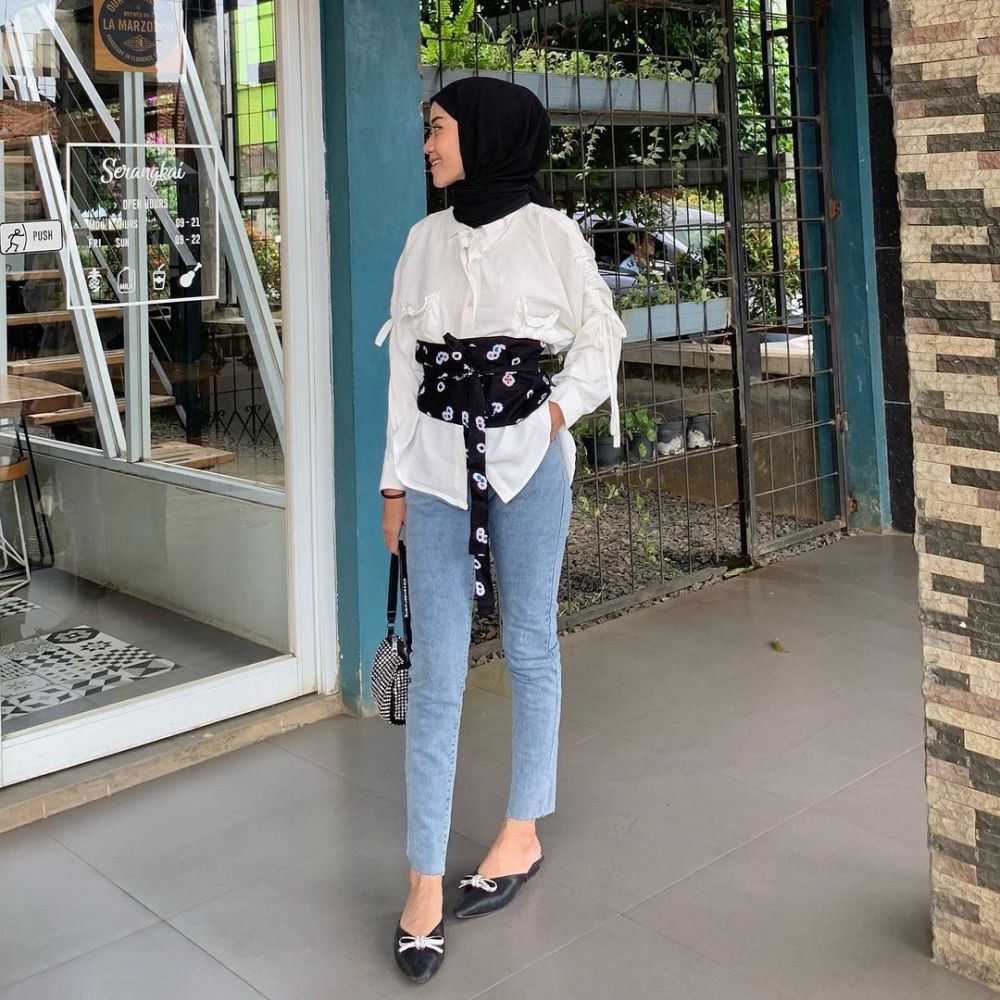 OOTD Hijab dengan Obi Belt