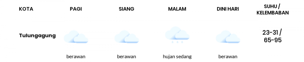 Prakiraan Cuaca Hari Ini 12 November 2022, Sebagian Kediri Bakal Berawan