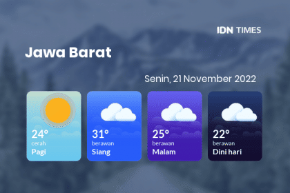 Prakiraan Cuaca Hari Ini Rabu, 27 April 2022 Jawa Barat