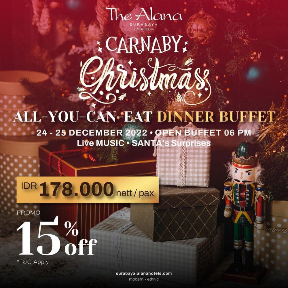 5 Promo Makan Spesial Natal di Resto Hotel Surabaya, Mulai Malam Ini!