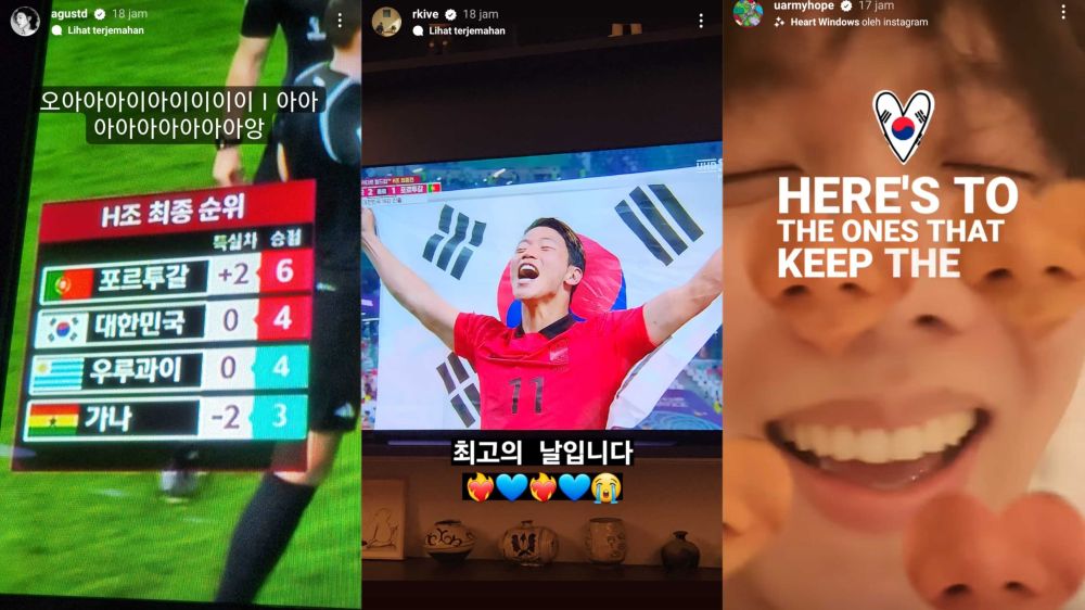 13 Reaksi Idol Kpop Saat Korsel Lolos 16 Besar Piala Dunia Qatar