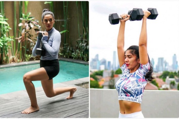 10 Potret Fanny Ghassani Olahraga Weightlifting sampai Berotot