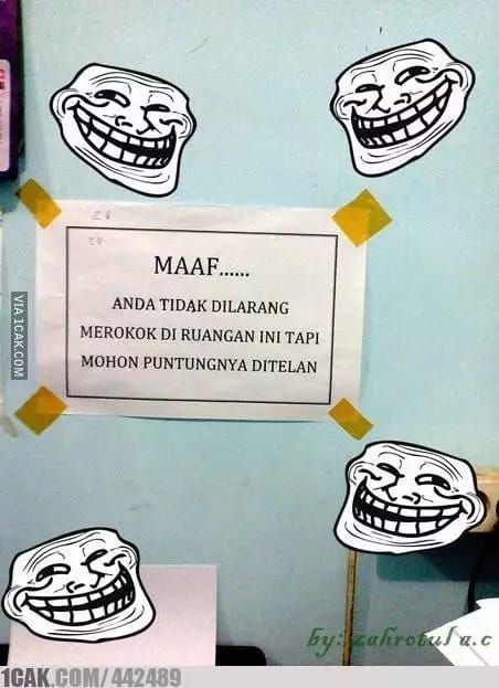 9 Peringatan Dilarang Merokok Ini Nyeleneh Abis, Bikin Gagal Paham!