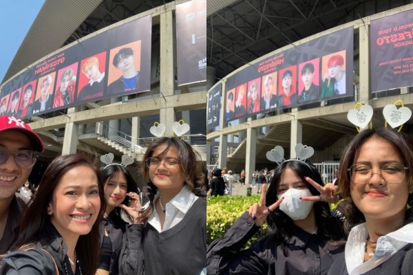 9 Momen Keluarga Ersa Mayori Nonton Konser ENHYPEN di Bangkok, Kompak!