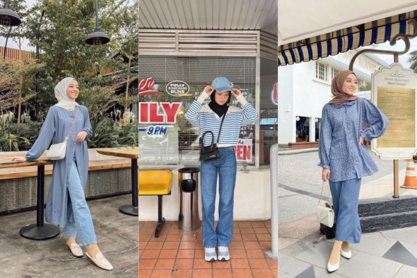 10 Ide OOTD Nuansa Biru ala Meirani Amalia, Eye Catching Banget!