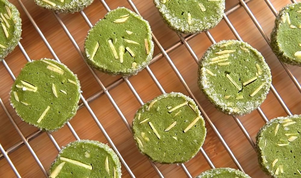 Resep Green Tea Almond Cookies, Kue Kering Kekinian