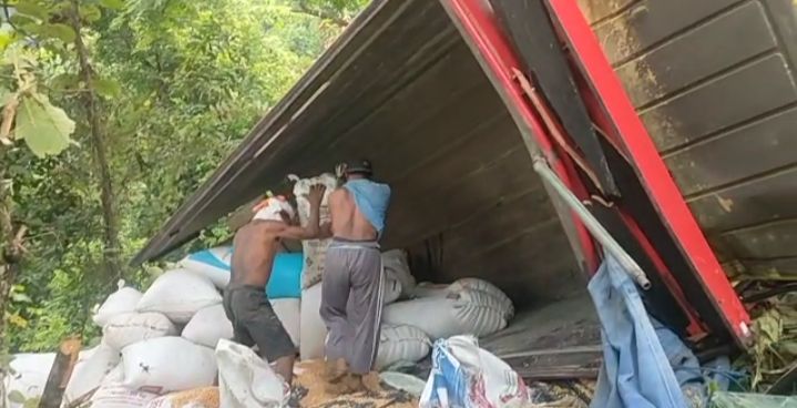 Truk Pengangkut Jagung di Gunungkidul Nyemplung ke Jurang