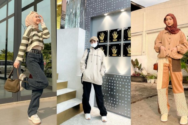 9 OOTD Hijab Kasual Ala Nabilah Luthfiah, Simpel dan Manis