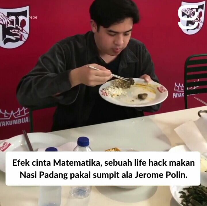 9 Potret Jerome Polin Makan Nasi Padang Pakai Sumpit Bisa