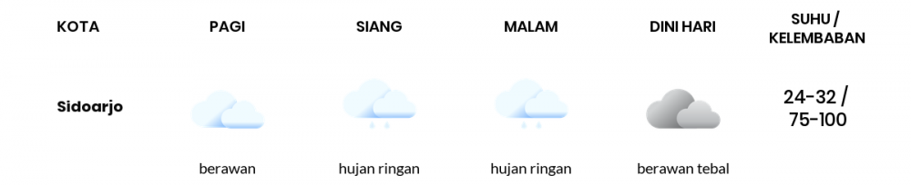 Cuaca Hari Ini 29 Januari 2023: Surabaya Hujan Ringan Siang Hari, Sore Berawan