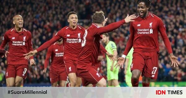 5 Comeback Terakhir Liverpool Babak Knockout Kompetisi Eropa