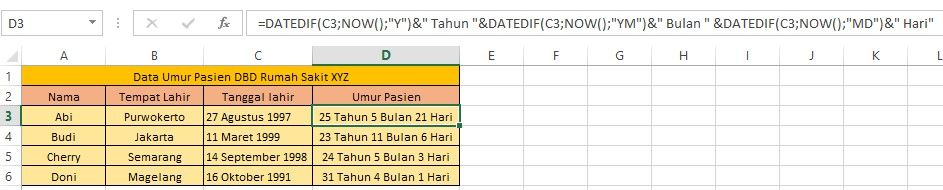 Begini Cara Menggunakan DATEDIF, Rumus Tersembunyi di Excel