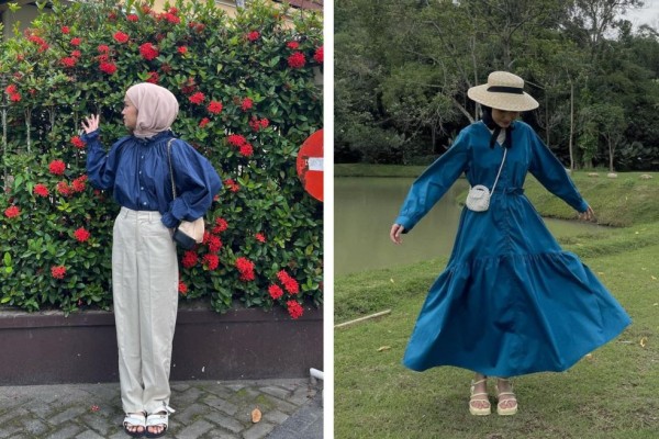 9 Ide Outfit Warna Biru Denim tapi Bukan Jeans, Hijab Friendly!
