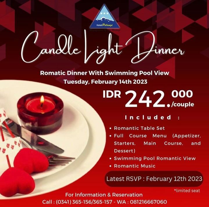 10 Rekomendasi Promo Dinner Romantis Hari Valentine di Hotel Malang