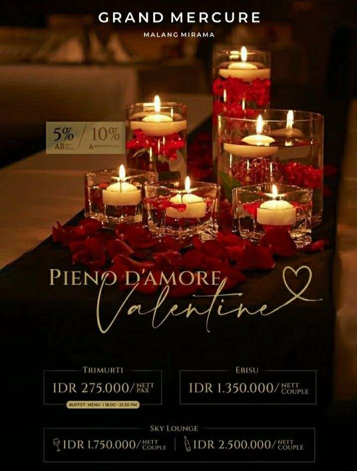 10 Rekomendasi Promo Dinner Romantis Hari Valentine di Hotel Malang