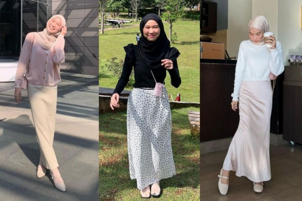 9 Outfit Hijab Kece dengan Atasan Rajut ala Astri Ratnasari