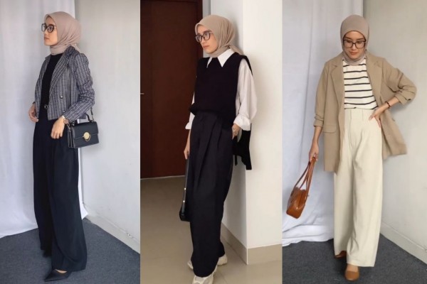 10 Outfit Office Look Loose Pants Warna Netral Natasya Delan