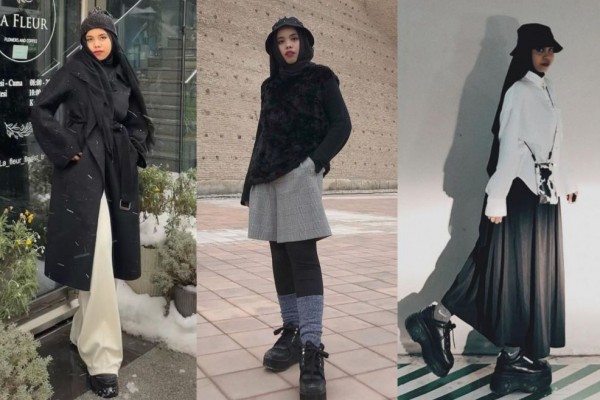 9 Potret OOTD Monokrom Abqariyyah Halilintar, Hangout di Musim Dingin