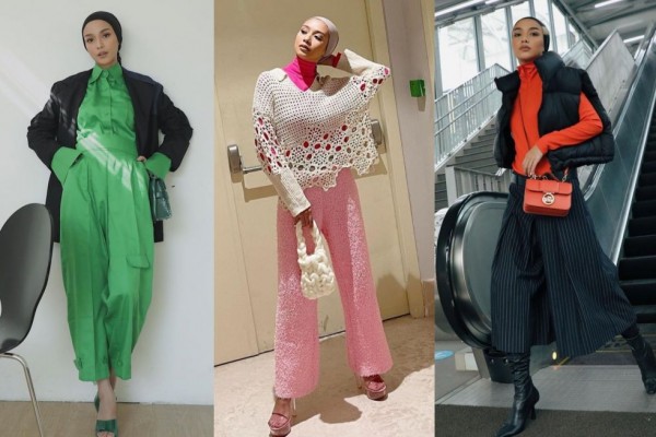 12 Ide Outfit Tabrak Warna Pakai Turban ala Vira Tandia, Gak Pasaran!