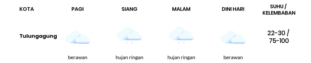 Cuaca Hari Ini 8 Februari 2023: Kediri Hujan Ringan Siang Hari, Sore Berawan