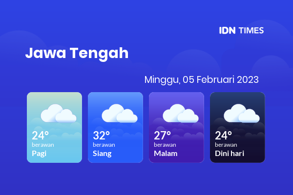 Cuaca Indonesia 5 Februari 2023: Jawa Tengah Berawan Sepanjang Hari