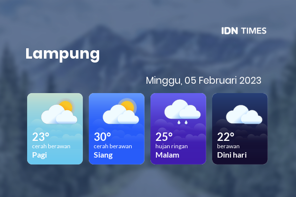 Cuaca Hari Ini 5 Februari 2023: Lampung Cerah Berawan Siang Hari, Sore Hujan Ringan