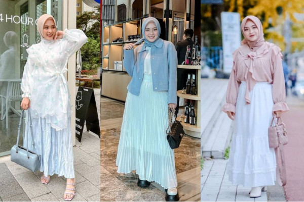 9 OOTD Hijab dengan Skirt ala Bianca Kartika, Pas untuk Lebaran!