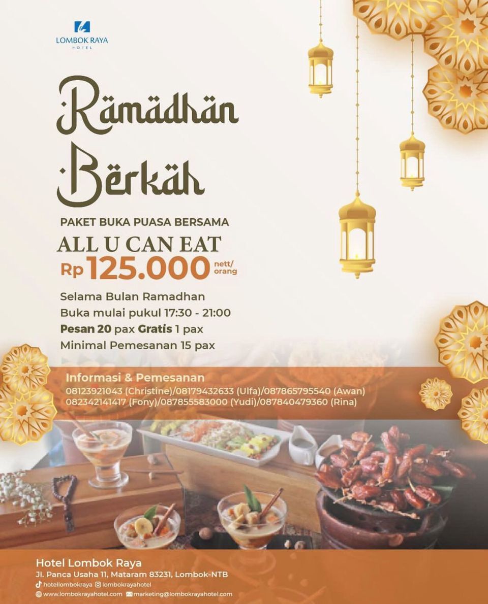 Promo Bukber 'All You Can Eat' Hotel-hotel di Mataram, Mulai Rp98 Ribu
