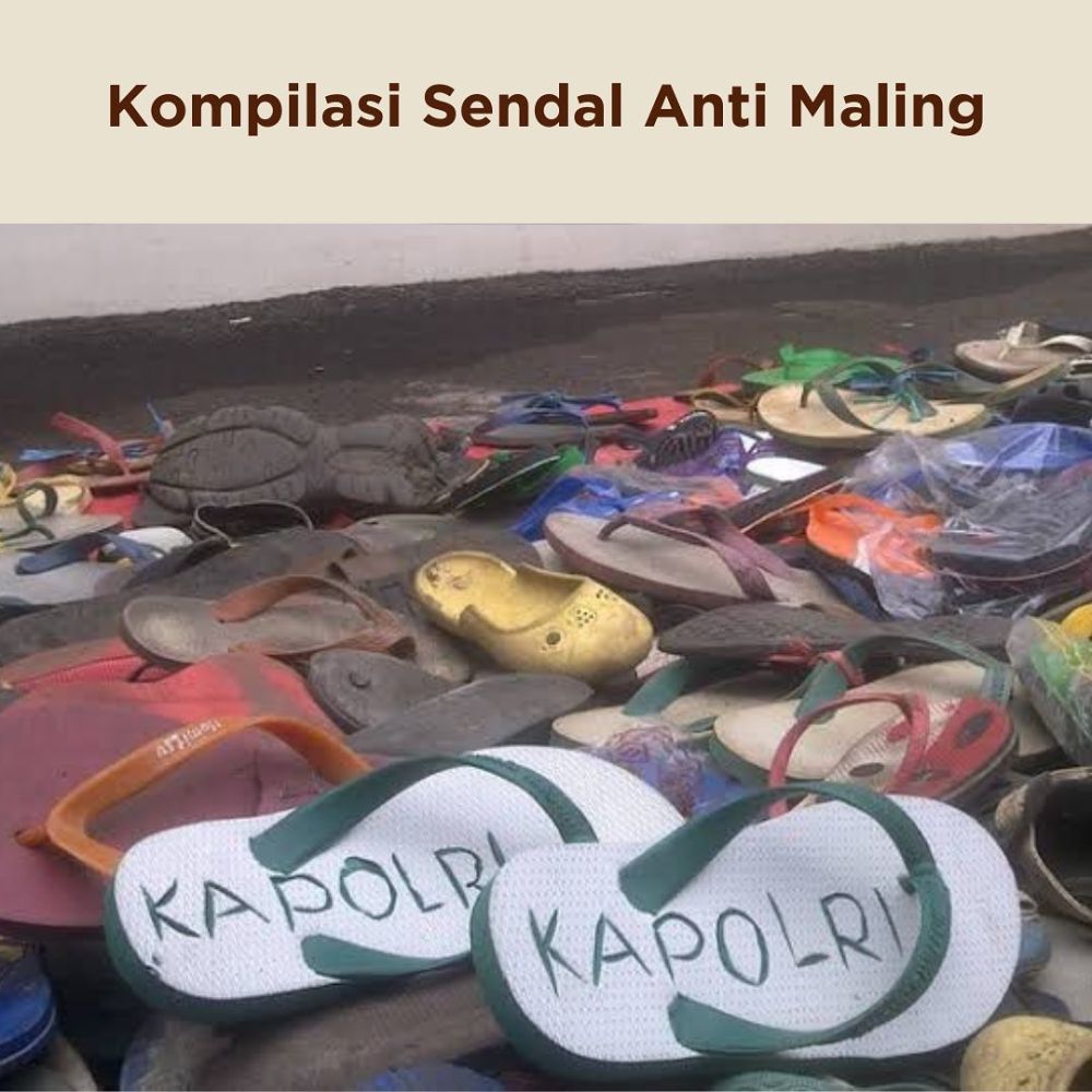 10 Potret Kocak Sandal Anti Maling, Amankah?