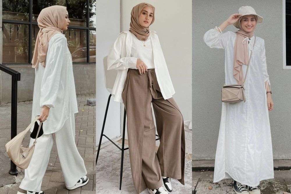 OOTD Hijab Nuansa Putih Ala Helmi Nursifah, Eye Catching