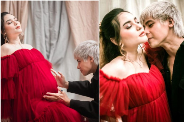 10 Maternity Shoot Moniq Crasivaya bersama Arnold Leonard, Romantis!