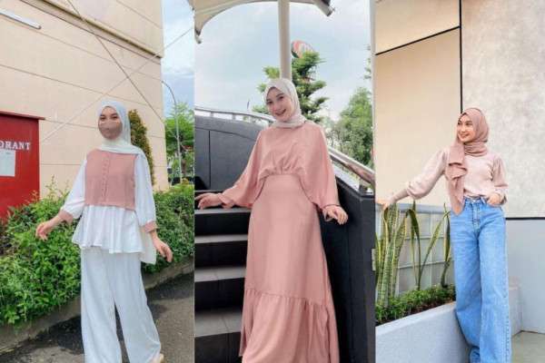 10 Inspirasi Ootd Hijab Nuansa Peach Ala Adira Sahara, Kalem