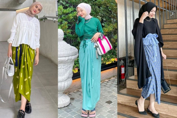 10 Ide Styling Outfit Buka Bersama dengan Rok Lilit, Unik!