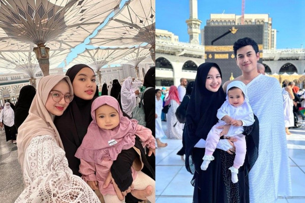 9 Potret Anak Nanda Arsyinta saat Umrah Pertama Kali