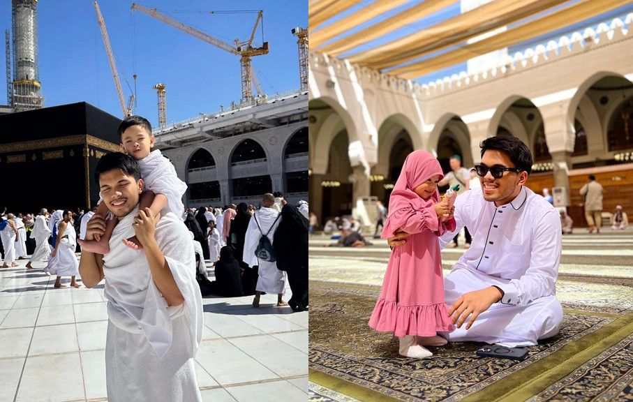 9 Potret Thariq Halilintar Umrah, Bareng Ameena Dan Gala Sky