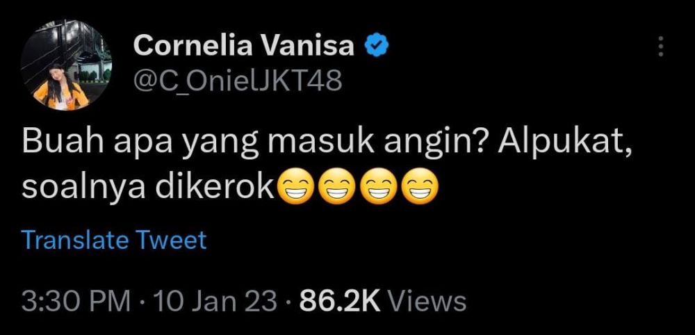10 Tweet Receh Oniel JKT48, Jokes Bapak-Bapak Banget