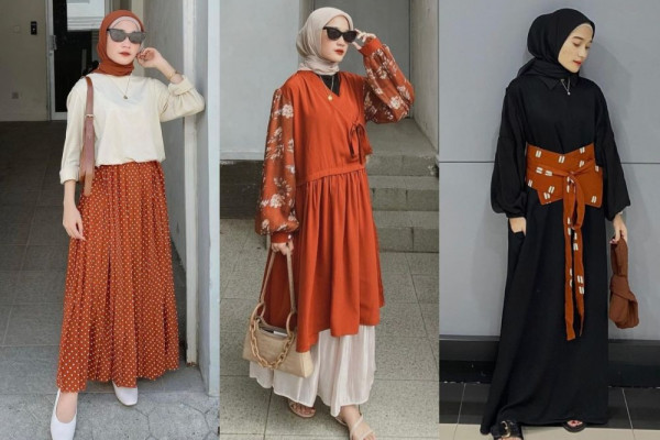 OOTD Hijab Bernuansa Terracotta ala Cut Indah Sundari, Gaya