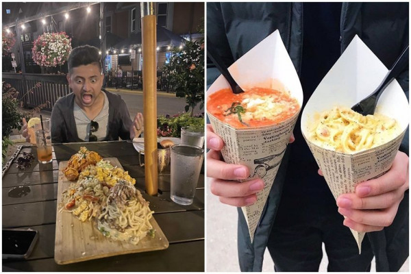 10 Potret Pasta Disajikan di Tempat Gak Wajar, Kehabisan Piring?