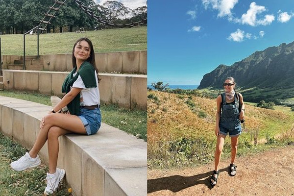 10 Outfit Travelling Celana Pendek ala Amanda Rawles